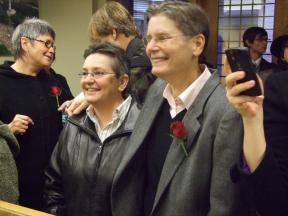 Image from New Haven court couple married on first day of LGBT marriage equality in Connecticut