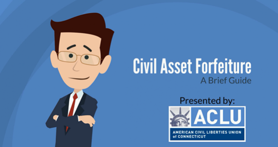 Video image still from ACLU of Connecticut civil asset forfeiture reform guide