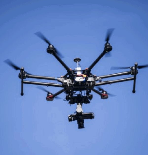 Drone flying, ACLU of Connecticut logo