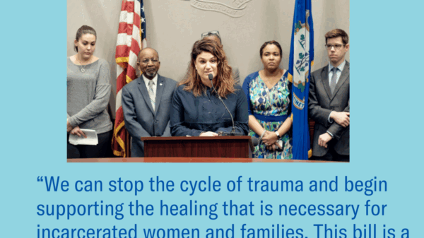 Sandy LoMonico, criminal justice organizer for the ACLU of Connecticut, testifies re S.B. 13, a bill re shackling pregnant women, menstrual supplies for incarcerated women, family visitation policies in CT prisons