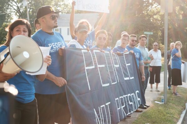ACLU Smart Justice Connecticut rallies outside the CT governor debate at the University of St. Joseph in West Hartford