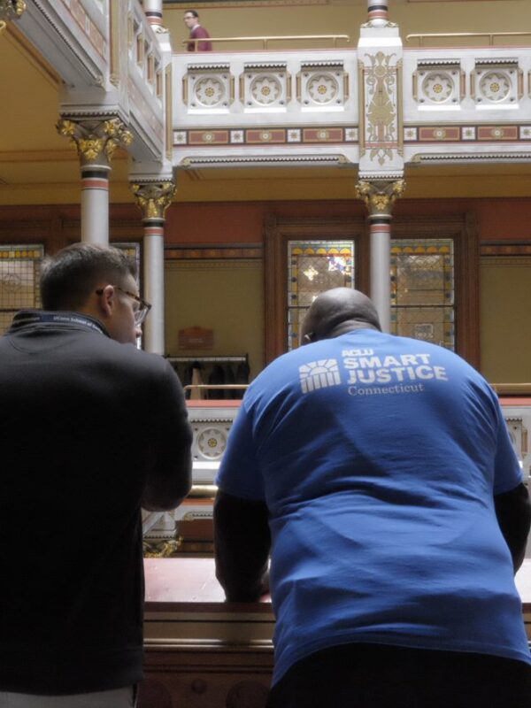 ACLU of Connecticut ACLU-CT Smart Justice leaders at the Connecticut State Capitol Building balcony