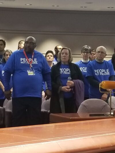 Supporters and leaders from the ACLU-CT ACLU of Connecticut Smart Justice campaign stand in solidarity as leaders testify on a bill to create transparency about prosecutor decisions