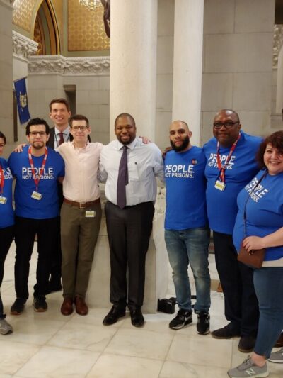 ACLU of Connecticut Smart Justice leaders, legislators, in CT Capitol Building after passage of prosecutor transparency law