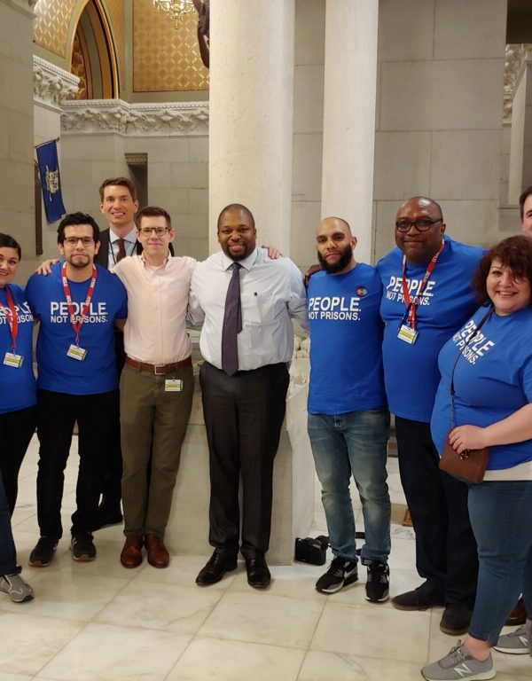 ACLU of Connecticut Smart Justice leaders, legislators, in CT Capitol Building after passage of prosecutor transparency law