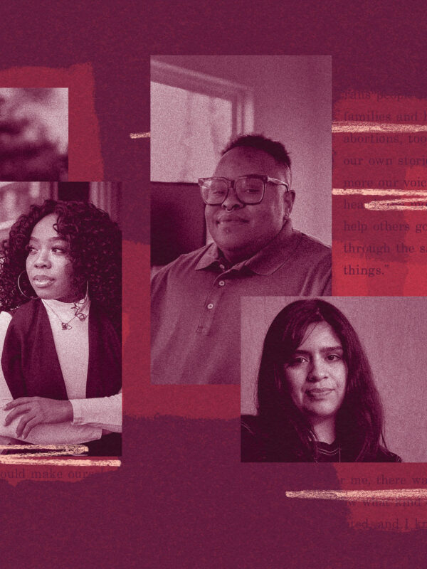 A collage of portraits of the five storytellers: Angel Kai, Veronika Granado, Cazembe Jackson, Briana McLennon, and Maleeha Aziz