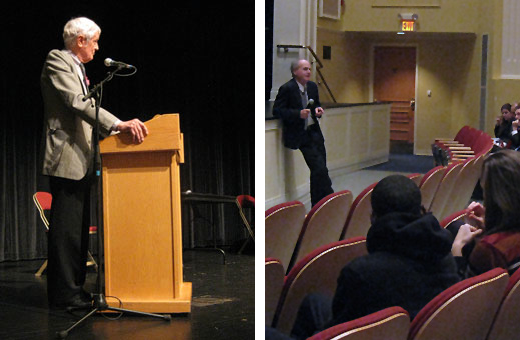 Don Noel and Professor Martin Margulies speak to students at ACLU of Connecticut First Amendment Conference