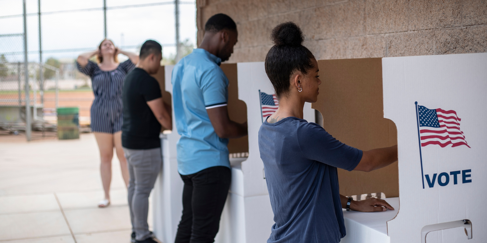 group of people voting 