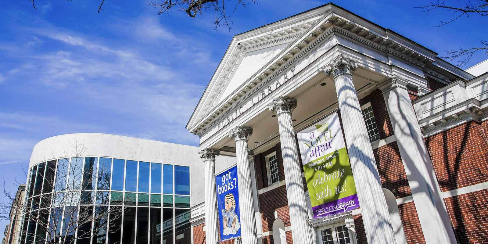 A stock image of the Ferguson Library in Stamford, CT.