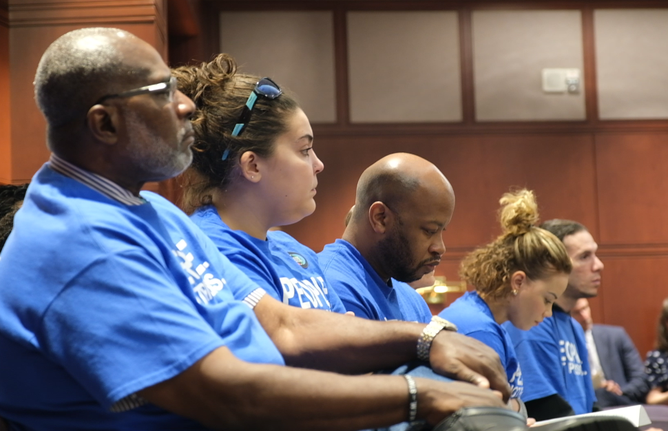 ACLU-CT Smart Justice leaders watch the Connecticut Criminal Justice Commission meeting