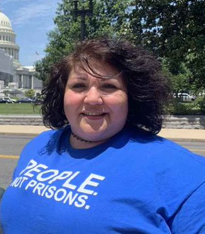 Photo of ACLU of Connecticut Smart Justice leader AnnMarie Stockmeyer outside of U.S. Capitol Building