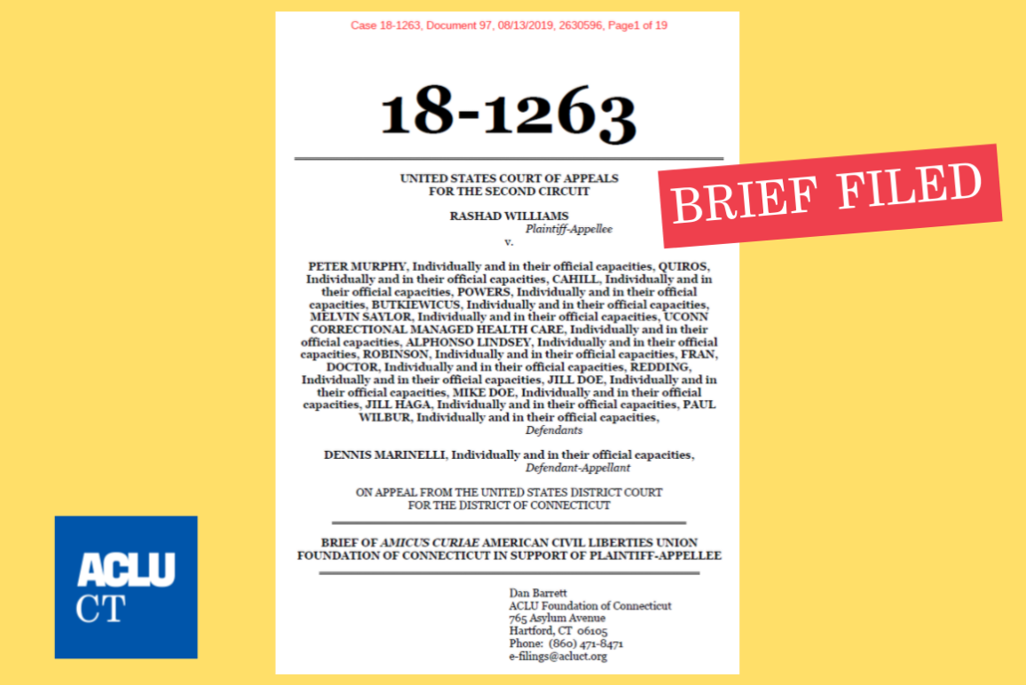 ACLU of Connecticut ACLU-CT amicus brief filing in Williams v Murphy