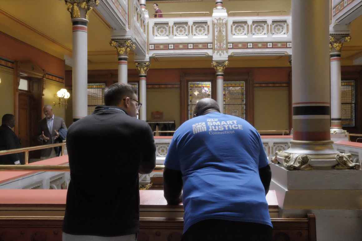 ACLU of Connecticut ACLU-CT Smart Justice leaders at the Connecticut State Capitol Building balcony