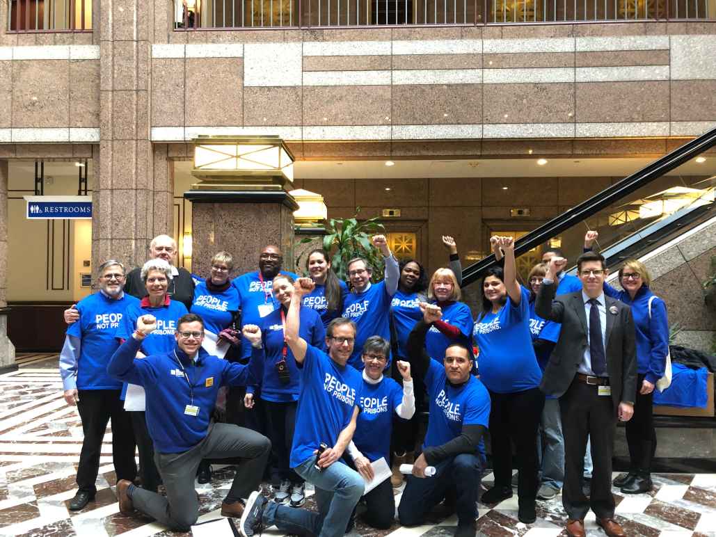 ACLU of Connecticut ACLU-CT Smart Justice leaders stand in a group at the capitol in Hartford to support a bill to increase transparency in the justice system