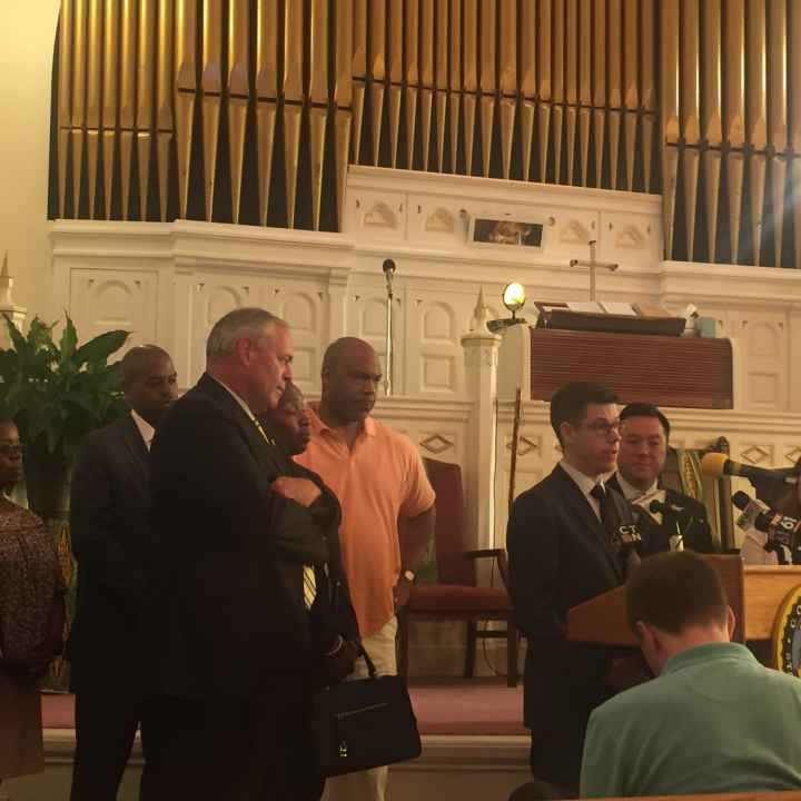 David McGuire of the ACLU of Connecticut / ACLU-CT speaks at the ceremonial signing of nine criminal justice reform bills in Hartford