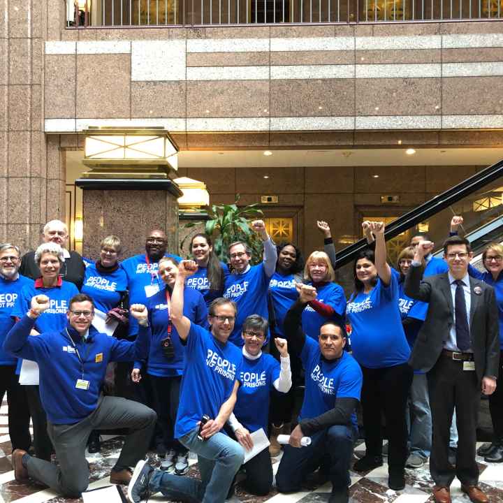 ACLU of Connecticut ACLU-CT Smart Justice leaders stand in a group at the capitol in Hartford to support a bill to increase transparency in the justice system