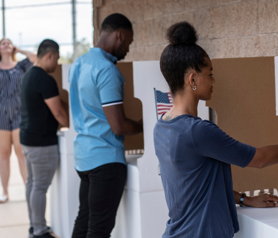 group of people voting 