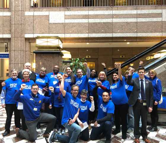 ACLU of Connecticut ACLU-CT Smart Justice leaders stand in a group at the capitol in Hartford to support a bill to increase transparency in the justice system